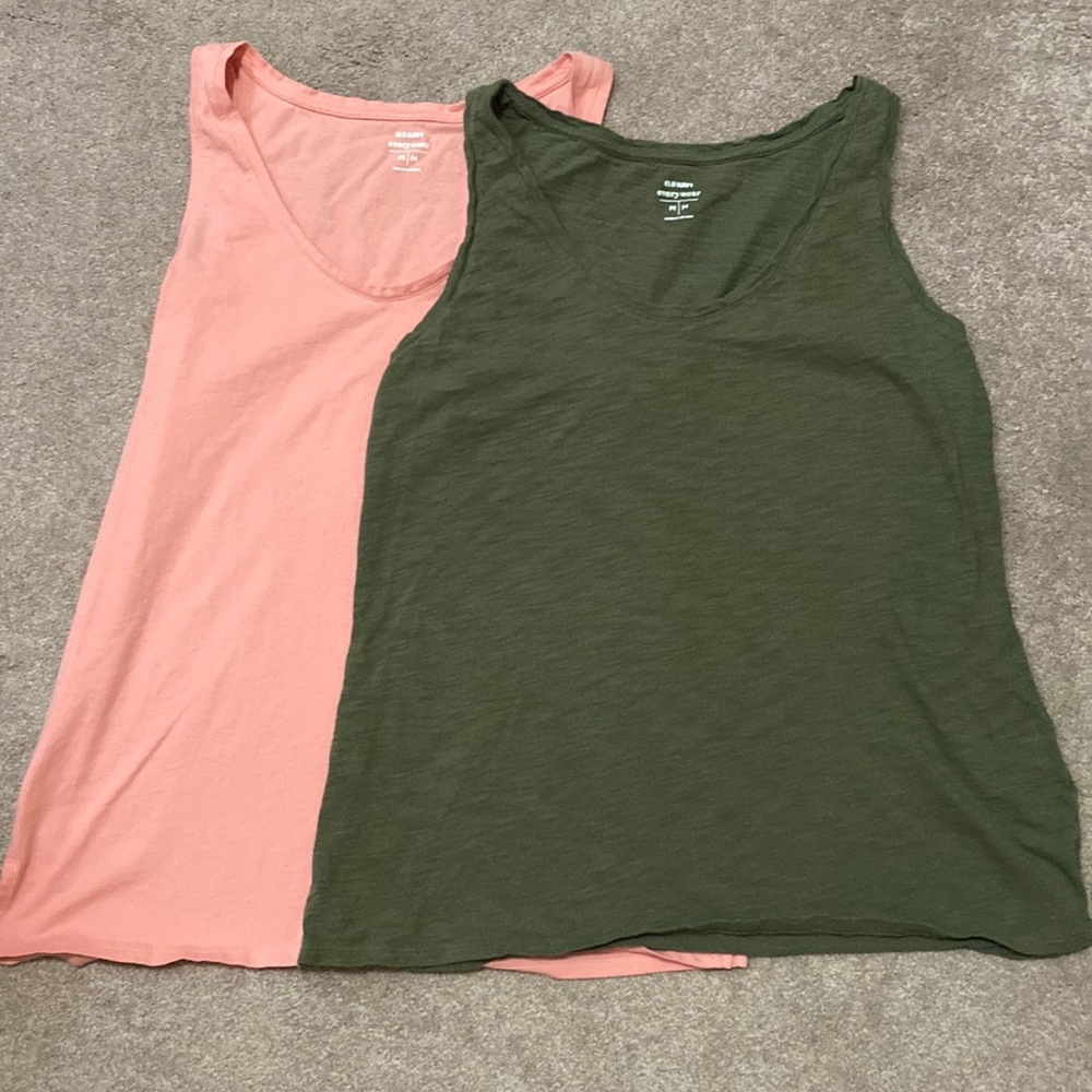 Old Navy Tank Top Bundle Medium Green Peach - Picture 2 of 6